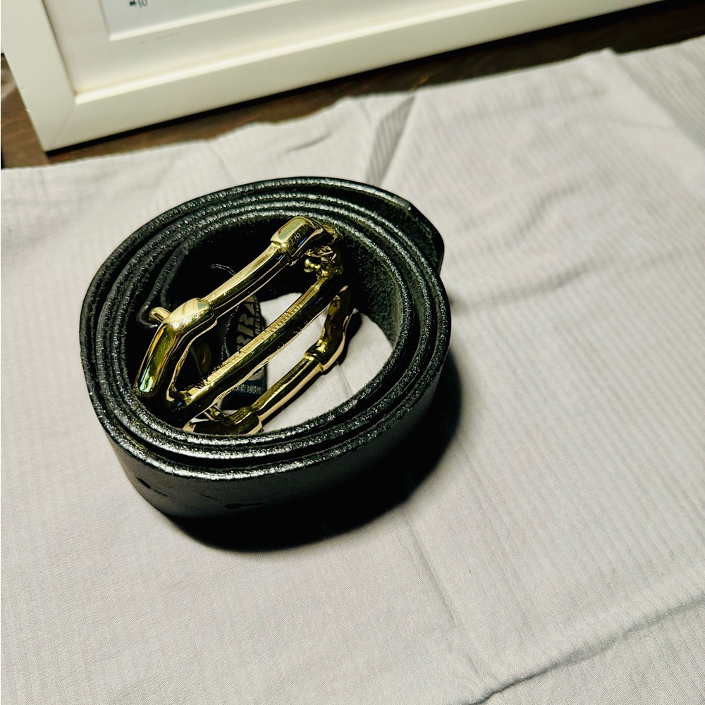 BRAVE Leather Black with Gold Buckle